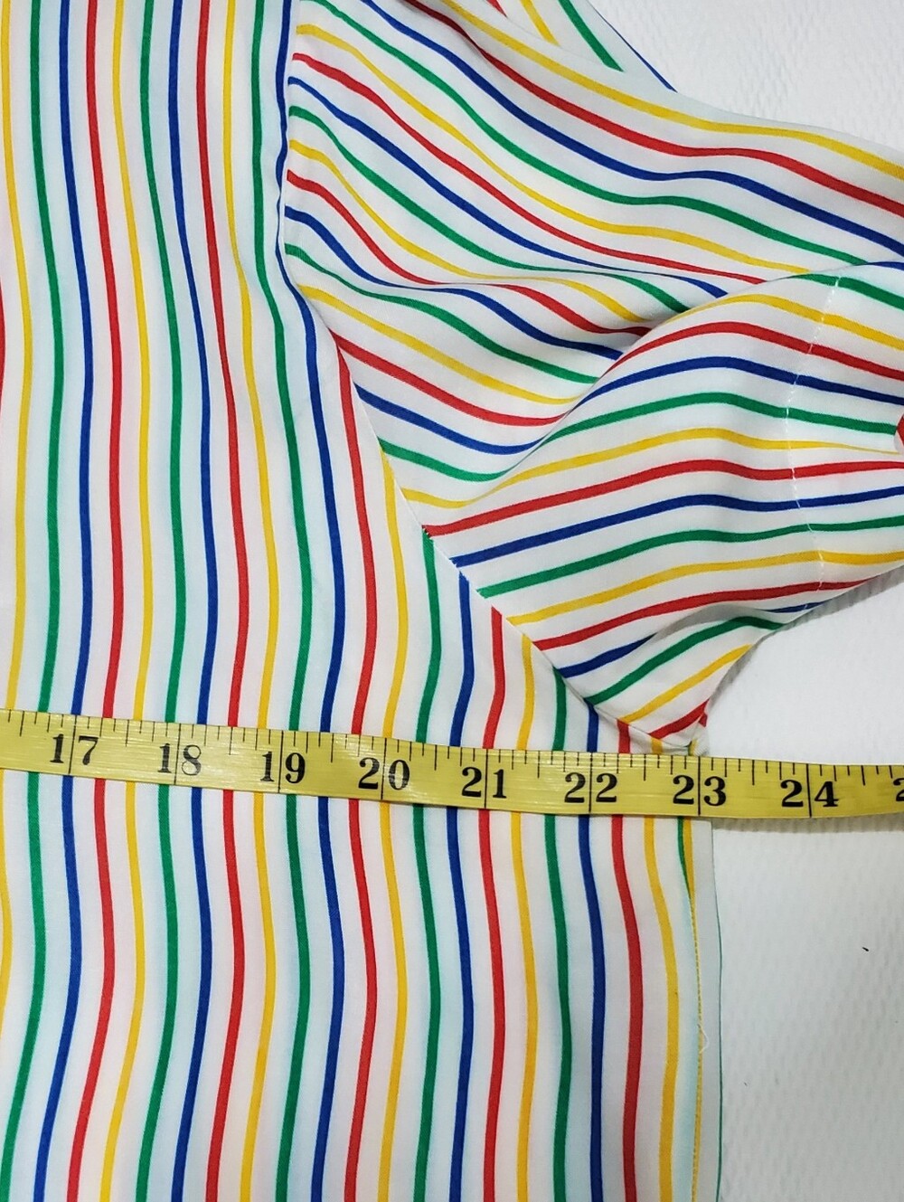 Denim & Flower Rainbow Stripe Short Sleeve Button Down Shirt Mens Large - Picture 5 of 6